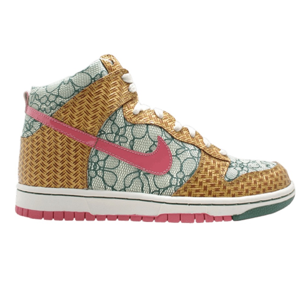 Nike Dunk High Premium Nori Sneakers - Pink and Tan
